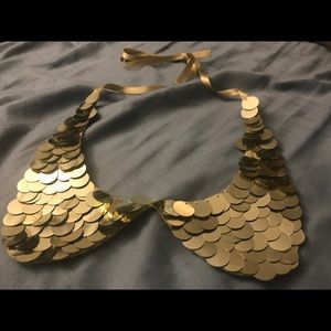 ✨ Sequin gold collar with ribbon tie